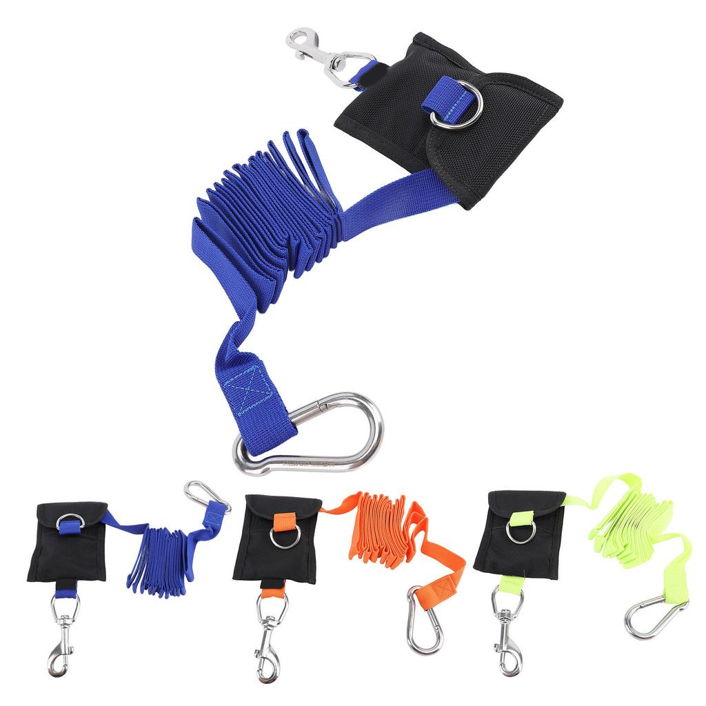 Scuba Diving Lanyard 2.6M Nylon BCD Side Mount Anti Lost Strap Underwater Safety Rope with Stainless