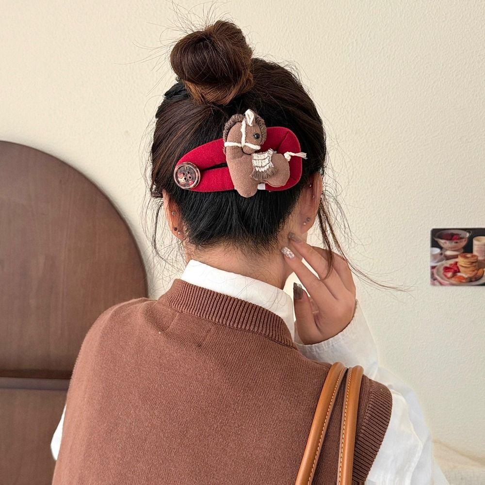Duckbill Clip Horse Hair Clip Hair Wear Horse Doll Side Clip Creative Large Barrettes Girls