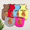 Spring  Dog Vest Thin Breathable Puppy Clothes Cute Bear Printed Cat T-shirt Sleeveless Chihuahua Pullover Pet Supplies