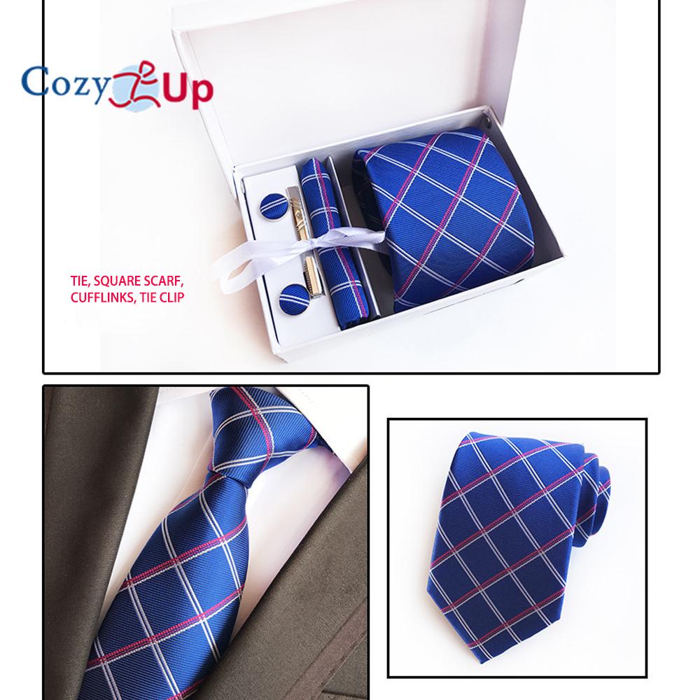 Cozy Up Набор из 6 предметов, мужские галстуки с узором пейсли, включая галстук, квадратный шарф, манжеты, зажим для галстука, подарочная коробка