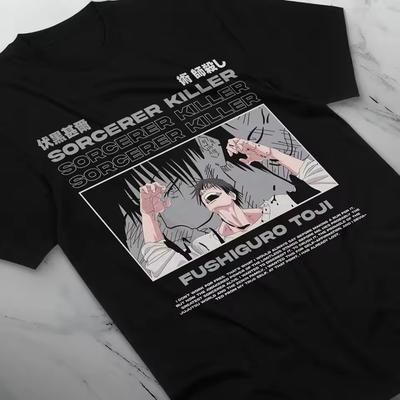 Тодзи Фушигуро Магическая Битва Сатору Годжо Мужская Одежда Футболка Homme с коротким рукавом Круглый вырез Принт Пуловер Футболка 50329