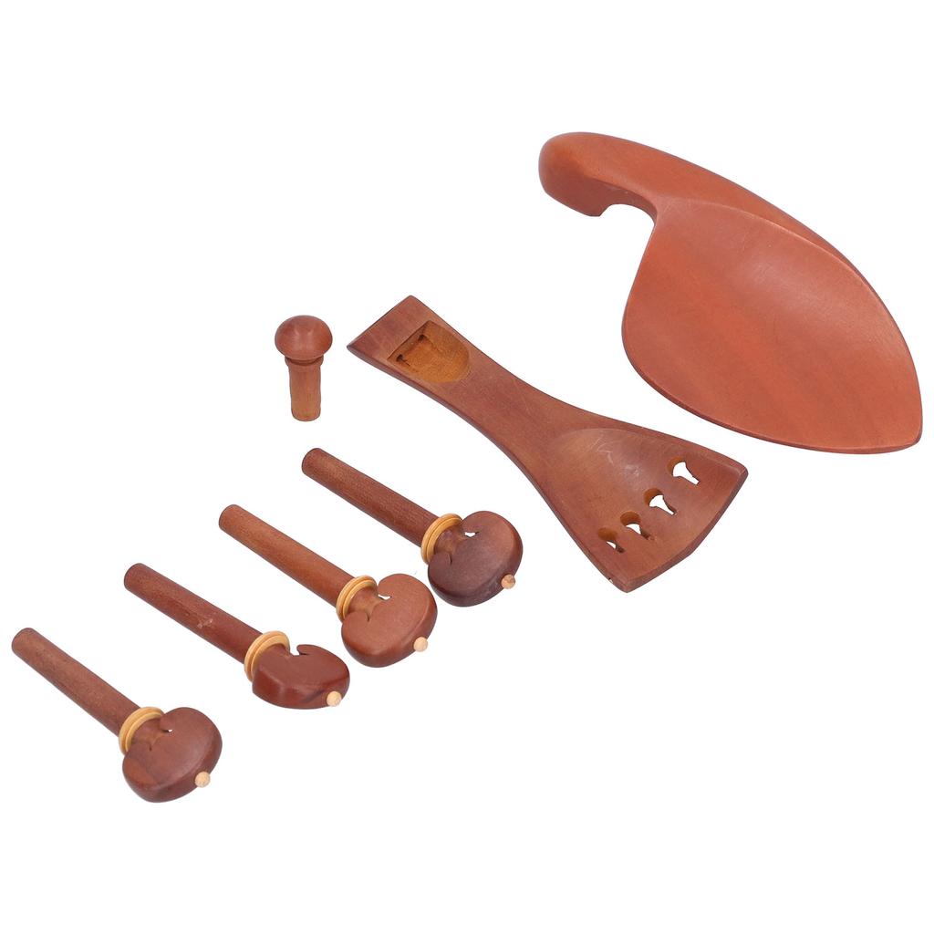 Violin Chin Rest Set 4 4 Wood Tailpiece Tuning Peg End Button Kit Parts Accessory BZ10