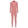Womens Christmas Candy Cane Bodysuit Costume Mock Neck Long Sleeve Back Zipper Contrast Unitard Jumpsuit