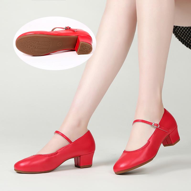 Женские серебристые туфли на среднем каблуке из мягкой кожи для бальных танцев