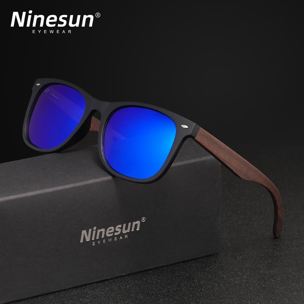 NINSUN Walnut Wood Sunglasses Men Wooden Sunglasses Women Brand Designer Mirror Original Wood Sun Glasses Retro De Sol Masculino