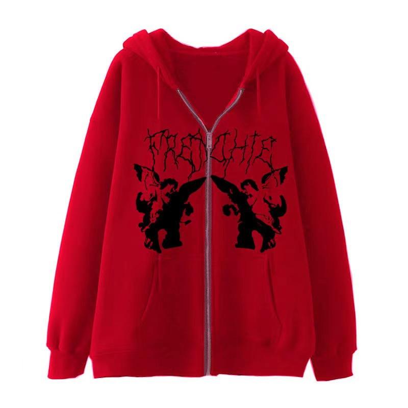 2023 Европейская и американская новая толстовка с капюшоном на молнии, кардиган, толстовка в стиле ретро, ​​мужская и женская уличная мода, пальто для пар большого размера