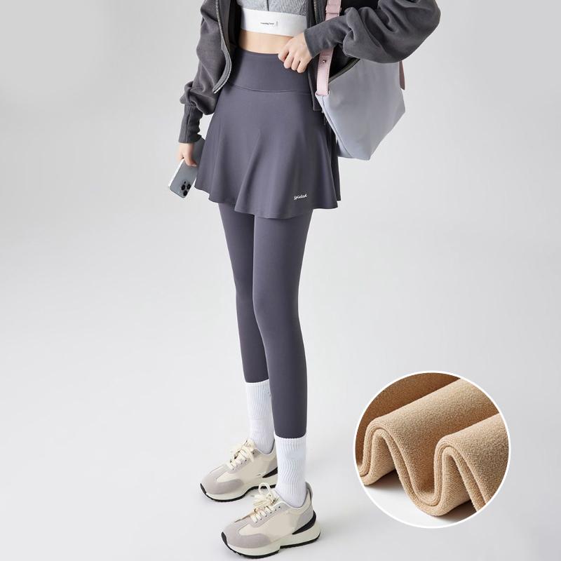 Флисовые леггинсы, осенне-зимняя юбка-трапеция, теплые искусственные двухсекционные брюки с изображением акулы, женские спортивные бесшовные леггинсы с высокой талией для йоги