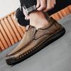 Весна/осень Уличная кожаная обувь Мужская обувь для вождения автомобиля Кожаные ботинки большого размера Повседневная обувь