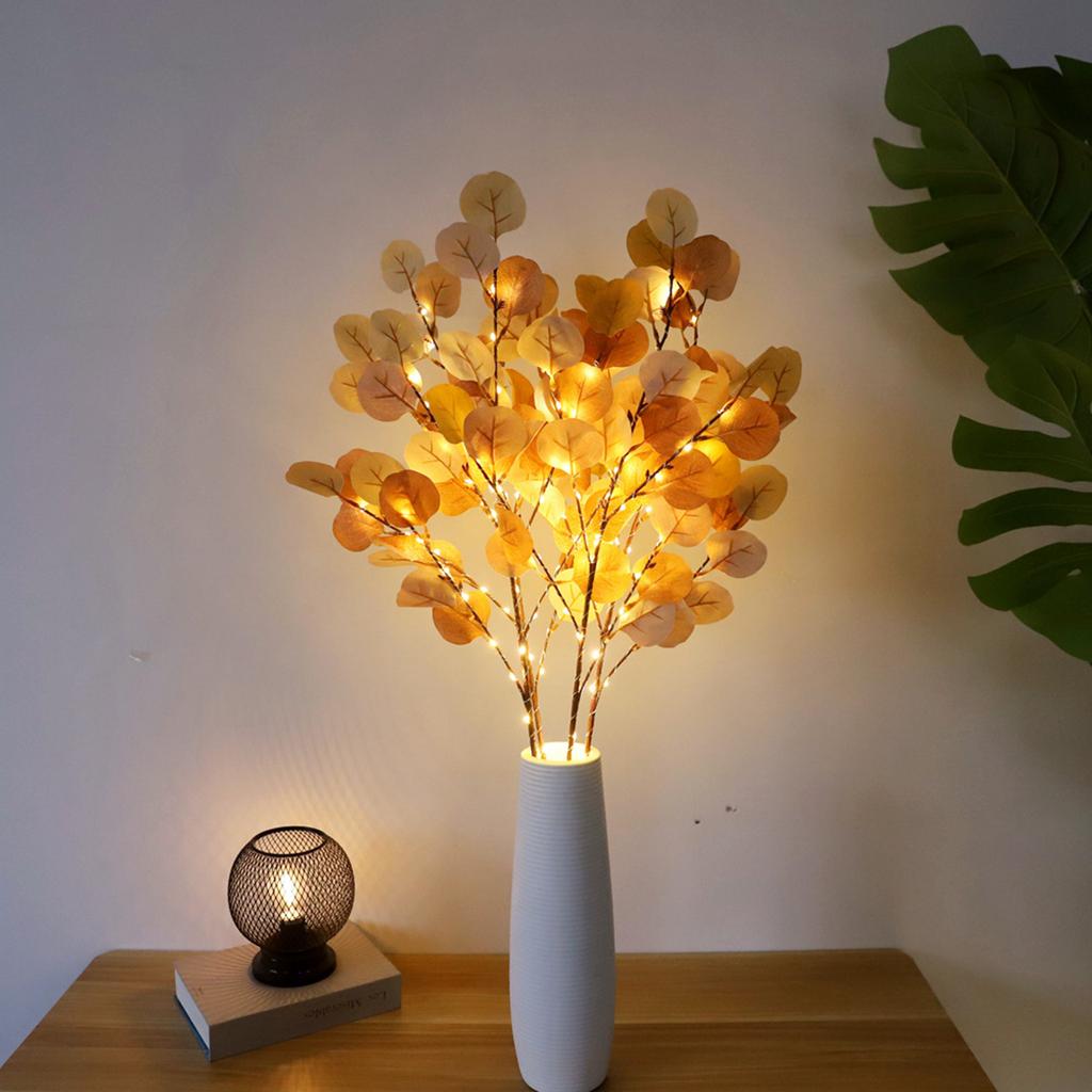 3in Leaf Decoration, Holiday Decoration With Light, Single Branch Cutting, Indoor Desktop Decoration