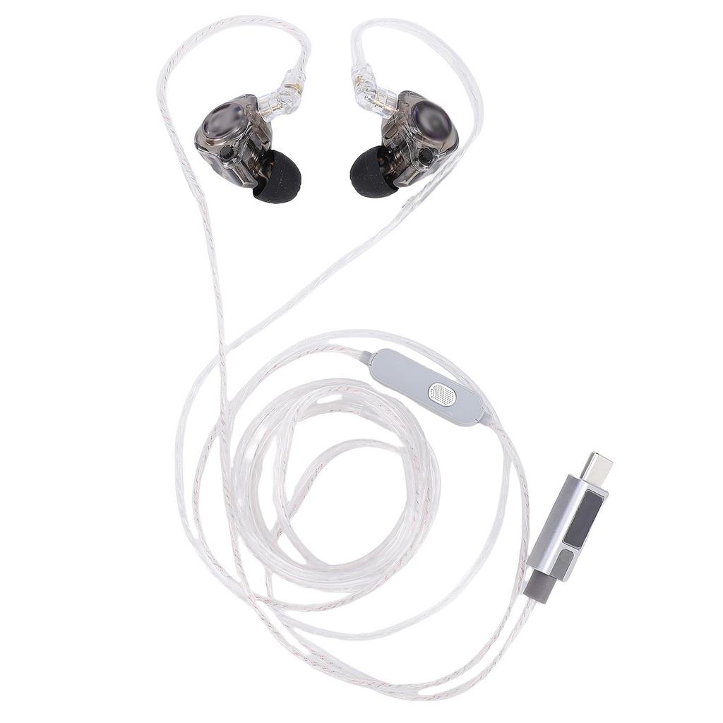 USB C Gaming Earbuds with Detachable 2Pin Cable HiFi Wired Earphones Built in Microphone and Sound Card