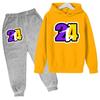 Children Clothing Hoodies +Pant Set Girls Boys3-12 Years Basketball 24 Print Toddler Leisure Coat Sports Suit Spring Autumn