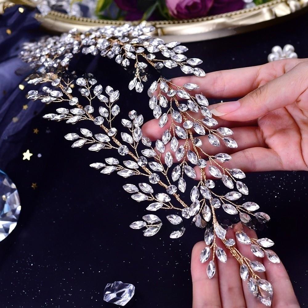 Стразы Фотография Повязка на голову Сверкающие Свадебные Аксессуары для волос Сладкий Головной убор невесты Женщины