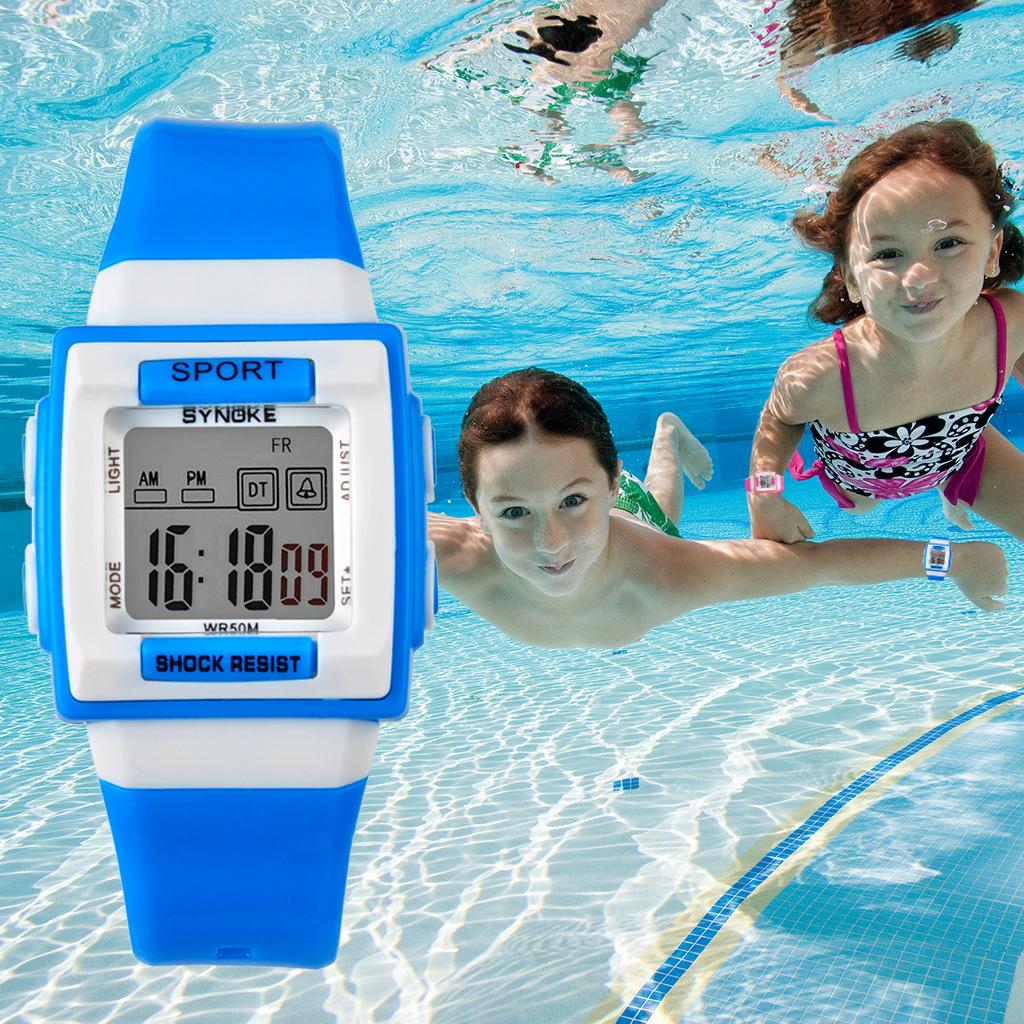 Kids Electronic Watch Waterproof Sports Children Watch Glow Multi Function Digital Watch Seven Colors Light Gift Student