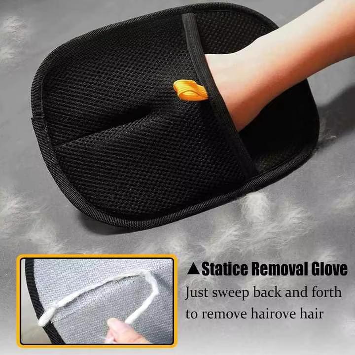 Professional Portable Double Sided Pet Hair Remover Glove Reusable Grooming Mitt for Cats Dogs Travel Home Car Cleaning