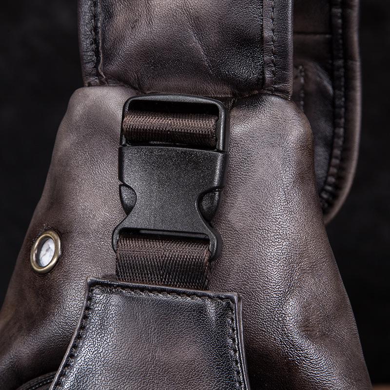 Мужская натуральная кожа, модный дизайн, сумка через плечо на груди, дорожная сумка на одно плечо, рюкзак