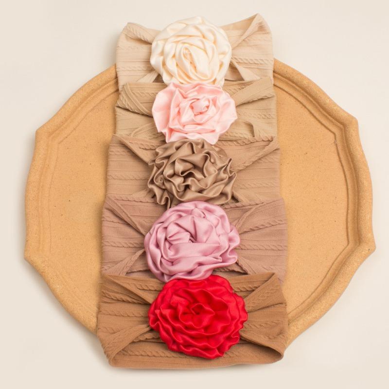 New Five-color Jacquard Coffee Disc Headband, Children's Elastic Soft Headgear, Thin Baby Headband