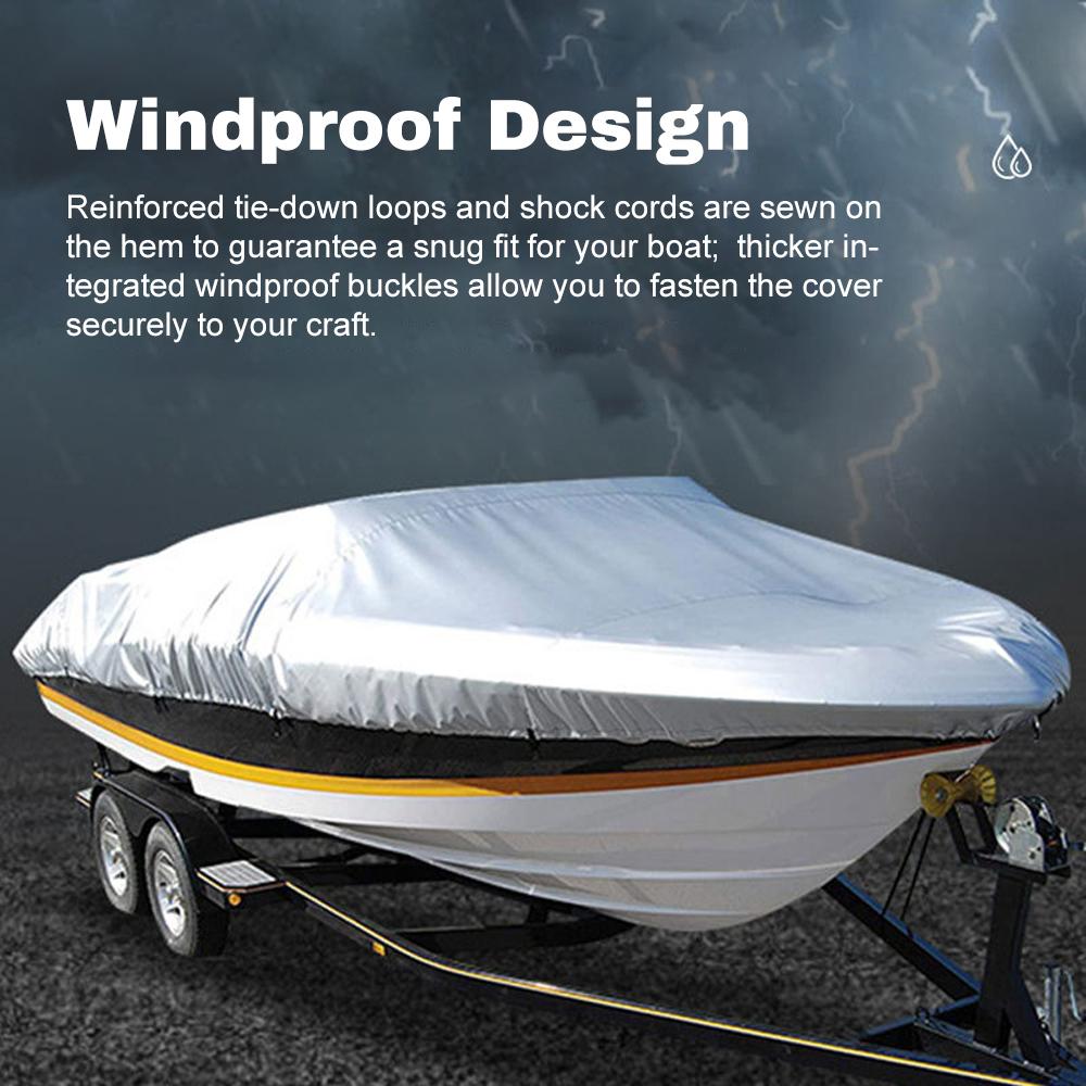 Чехол для лодки, устойчивый к разрывам, с сумкой для хранения. Водонепроницаемый всепогодный чехол для лодки, подходящий для V-образного корпуса, трехкорпусного корпуса,