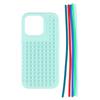 For iPhone 15 Pro Max Case 3D Stress Relief DIY Colorful Bar Silicone+PC Phone Cover Dots Design