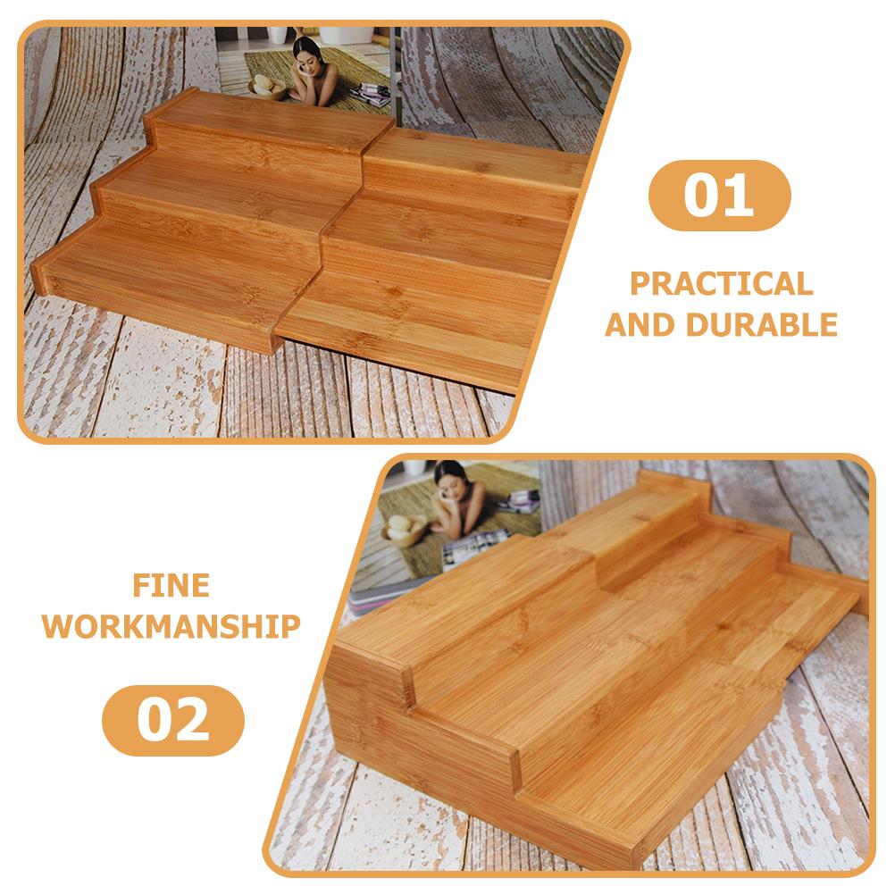 Специи Бамбуковая стойка Подставка Дисплей Органайзер для кухонного шкафа Банки с этикетками Настольная полка