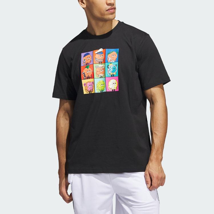 Adidas Спортивная футболка с принтом Metaverse Little Stripe, мужские топы, черные IM4631