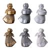 Resin Angel Statue Hug Heart Candlestick Shape Ornament Angel Sculpture Comfortable Feel Angel Ornament