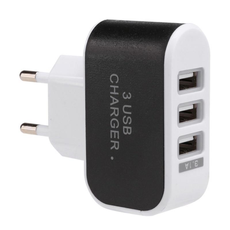 3.1 Тройной USB-адаптер для настенного зарядного устройства переменного тока с 3 портами для путешествий и путешествий для Samsung iPhone