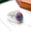 Black Opal Oval Cut Gemstone With 925 Sterling Silver Ring For Men's #272 JL375577072870