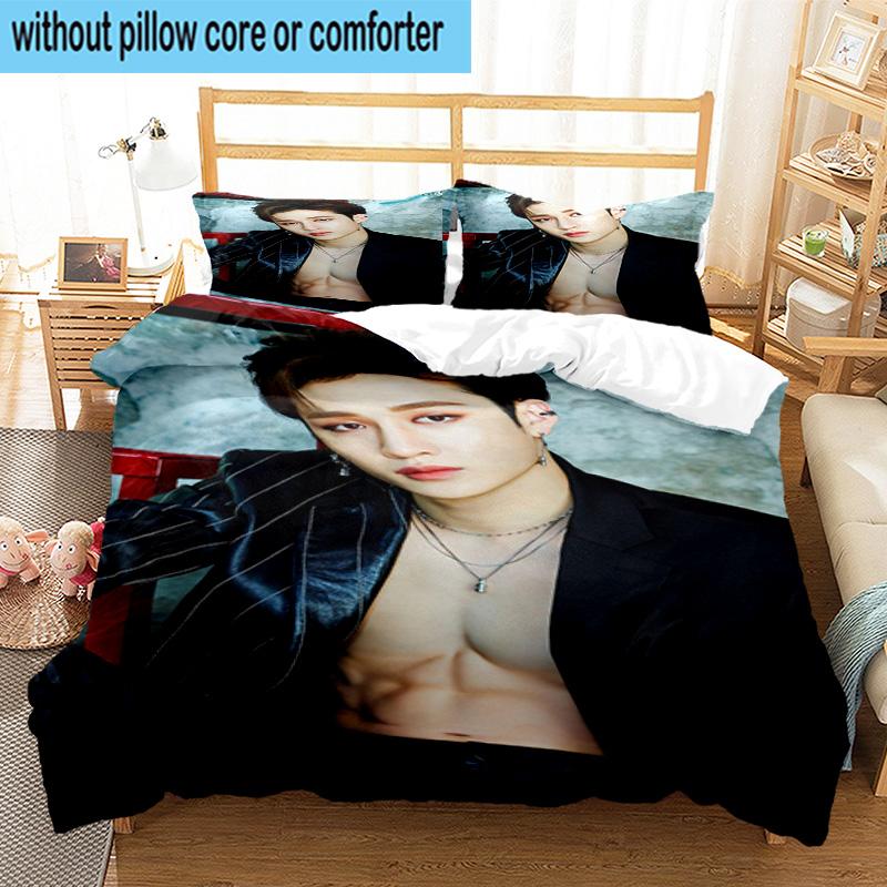 3PCS K-pop Stars In Urban Vibes 3pcs Bedding,Including 3PCS Duvet Cover And 2pcs Pillowcases Perfect for Christmas,Ideal for Bedroom, Dormitory