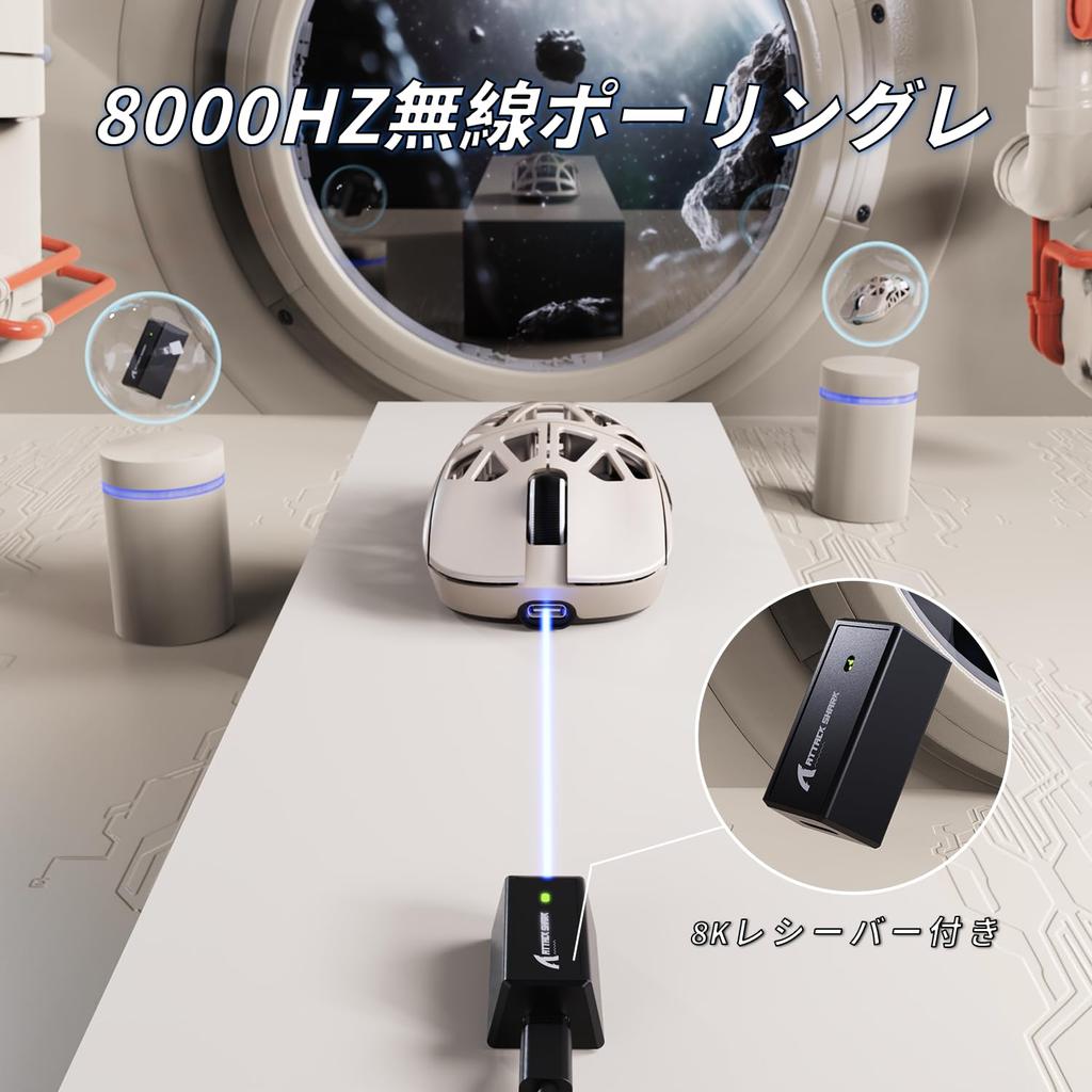 SHARK R2 Magnesium Alloy Mouse Gaming Mouse 8k Mouse PixArt PAW3950 Optical Sensor 47g Ultra Light 3 Mode Connection Wired Double Channel 42000DPI 50G