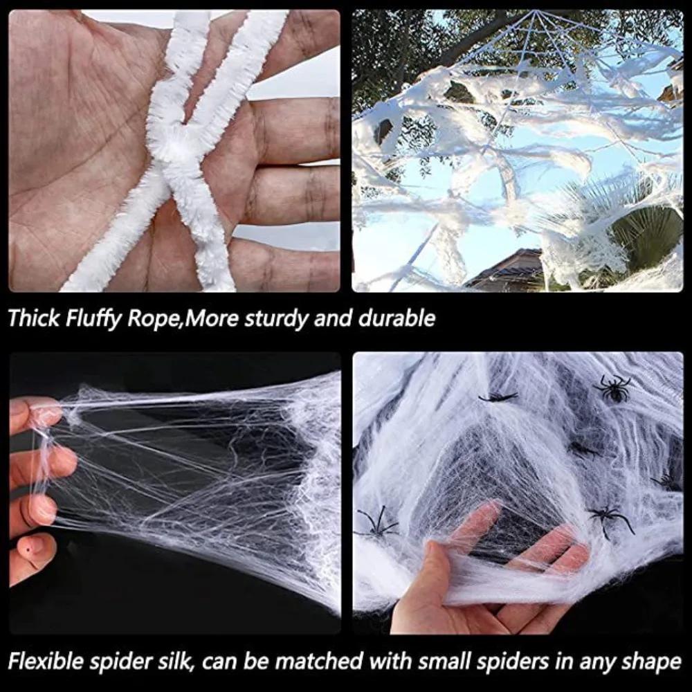 Halloween Triangle Spider Web Plush Spider Indoor and Outdoor Courtyard Lawn Indoor and Outdoor Prank Scene Decoration