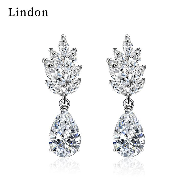 Lindon Copper Alloy Zircon Earrings Drop Earrings For Women Wedding Party Gifts