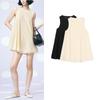 Summer New Product Women's Clothes Seaside Vacation Style Cotton Wide Round Neck Sleeveless Short Version Dress 4174016