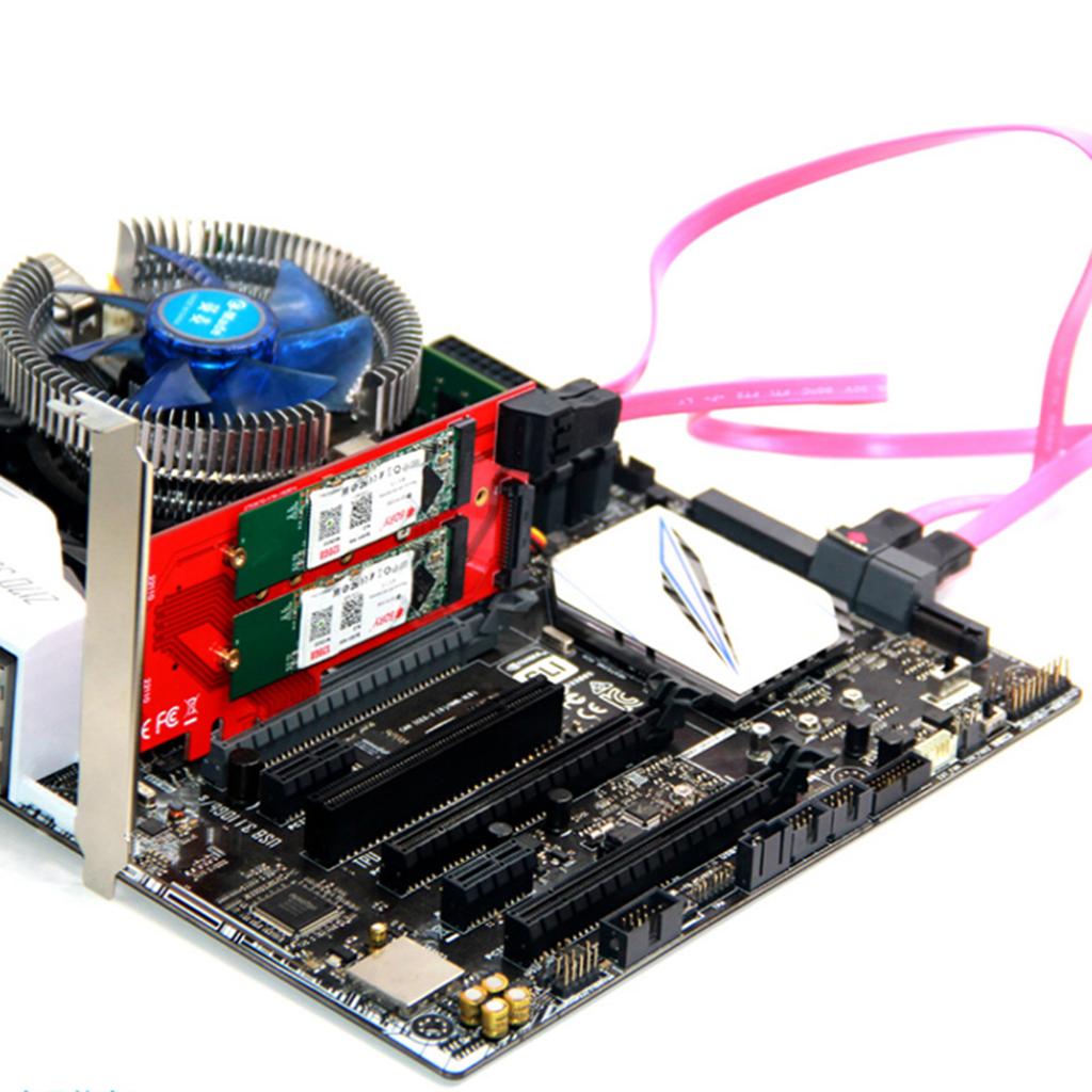 Адаптер PCI-E 4X на M.2 BM KEY Карта-переходник-райзер с богатым набором интерфейсов для нескольких SSD