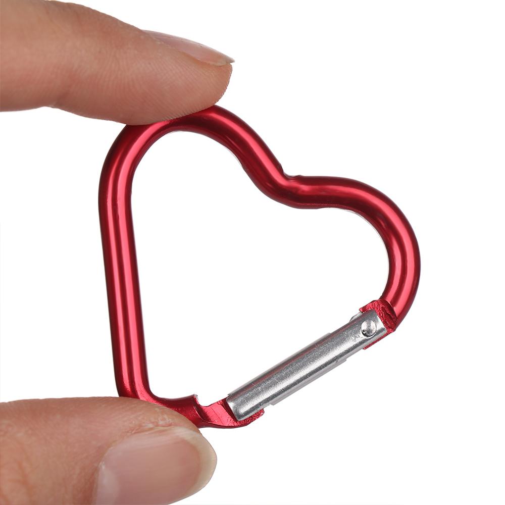 Hanging Outdoor Camping Tool Aluminum Carabiner Heart-shaped Buckles Keyring Hook Keychain Clip