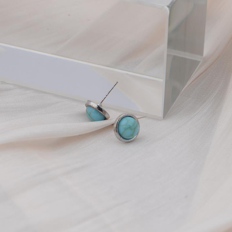 Женские серебряные серьги-гвоздики бирюзового цвета для свадьбы и помолвки, винтажные серьги, ювелирные изделия