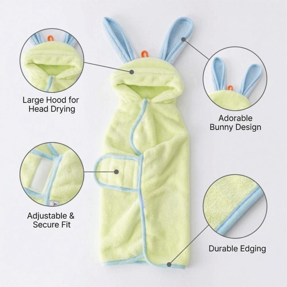Super Absorbent Dog Hooded Bathrobe Coral Fleece Adjustable Dog Bath Towels Soft Warm Pet Quick Drying Towel Indoor Use