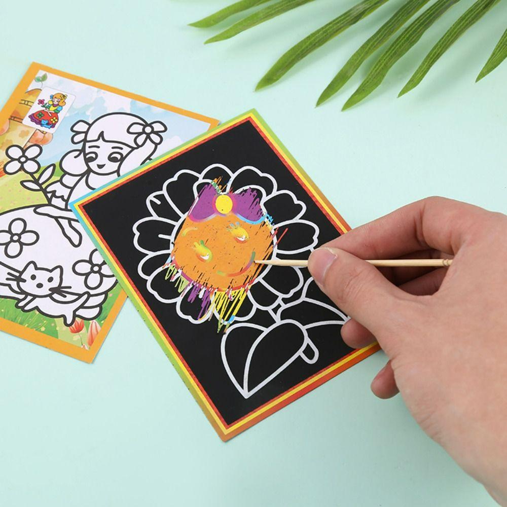 Toy Art Child Painting Drawing Board Magic Scratch Colored Scratch Paper Magic Doodle Board