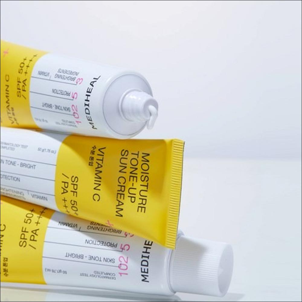 Mediheal Солнцезащитный крем Vitamide Tone-Up с осветляющим эффектом SPF50+ PA++++ - Естественное сияние и осветление кожи, 50 мл | Olive's K-beauty