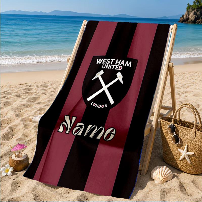 Custom Name Beach Towel hammer Crest Microfiber Beach Towel, Lightweight for Summer Travel, Swimming Pool Fan Birthday Gift
