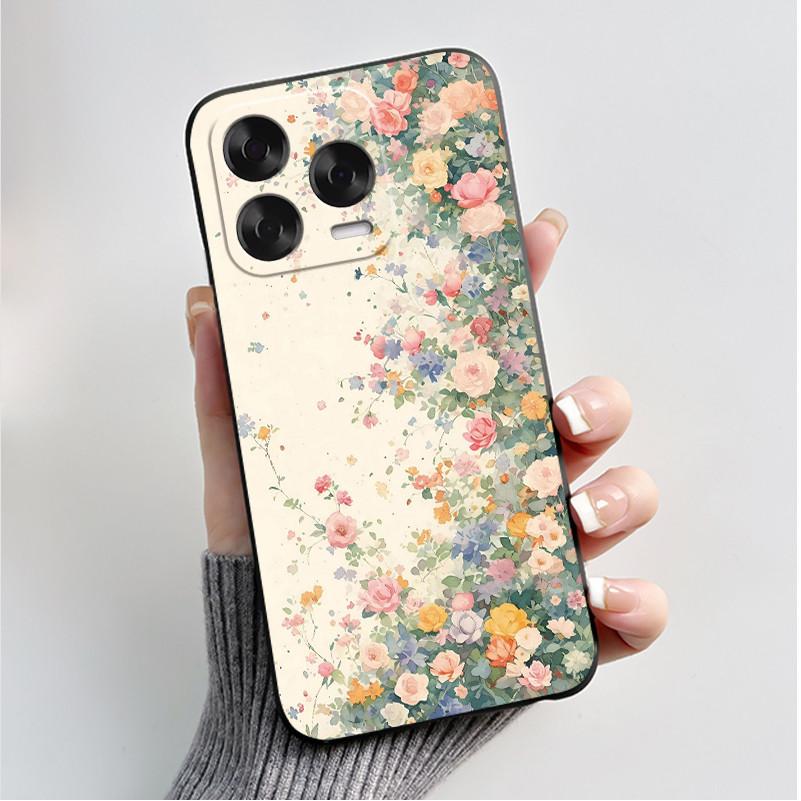 Printing Case For ZTE Blade V70 Vita Fundas For ZTE Nubia V70 Design Capa Soft Silicone Black Shell Cover Cute Flower Case Coque