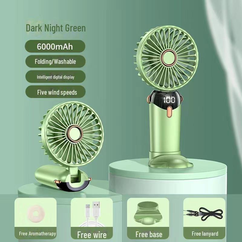 Мини-5-скоростной портативный перезаряжаемый электрический вентилятор 2024 года — студенческий мультяшный дизайн