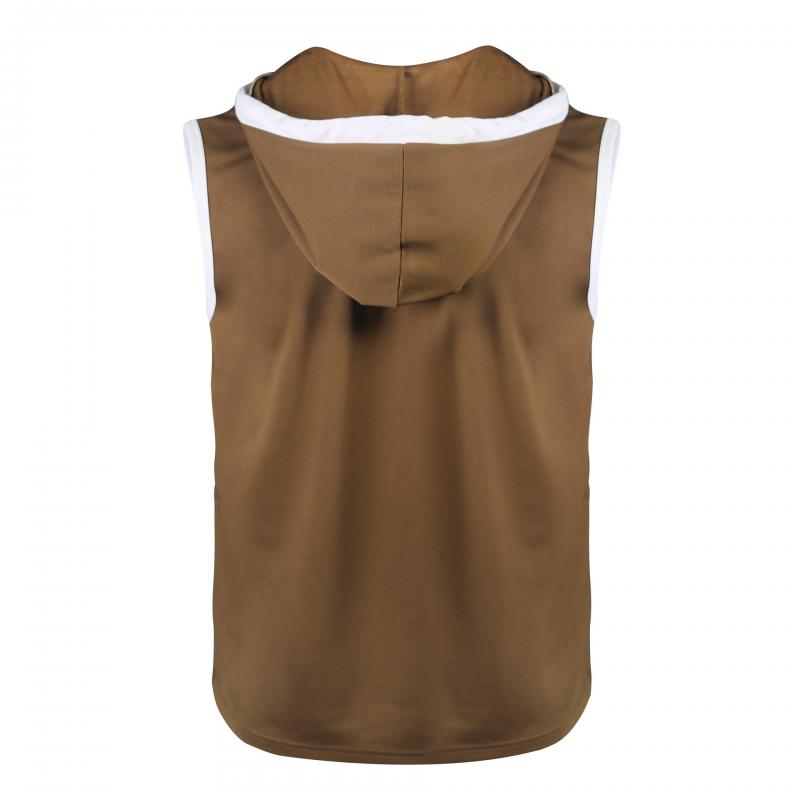 Men Tanks Top Hooded Solid Color Summer Male Sleeveless Sports Top Loose Sleeveless Fitness Vest Party Sweatshirt