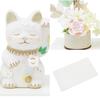 Osaka Choseido Lucky Cat, изготовленный из Welcome Spring Height, поставляется с бесплатным оригинальным деревянным украшением в виде легкого цветка в виде кошки, креп, украшение, 15,5 см, бирка,