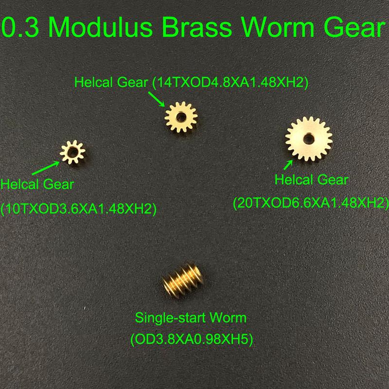 5Pcs 0.3 Modulus Brass Worm Wheel Single-Head 3.8x5mm Bore 0.98mm 10T 14T 20T Worm Gear Bore Aperture 1.48mm 1.5A 10/14/20 Teeth
