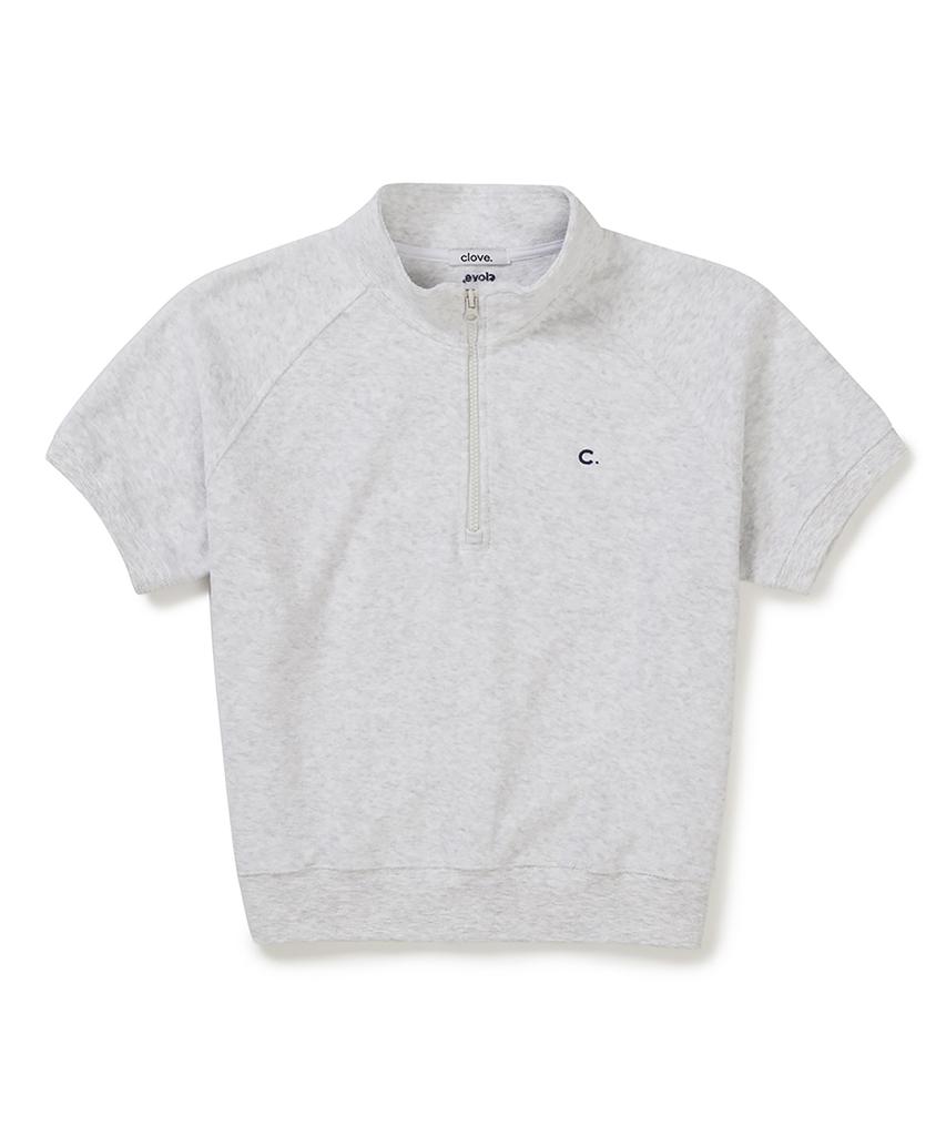 CLOVE [26Ss Clove] Terry Half-Zip T-Shirt (Light Gray)
