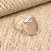 Rose Quartz Gemstone Handmade Solid 925 Sterling Silver Ring Jewelry