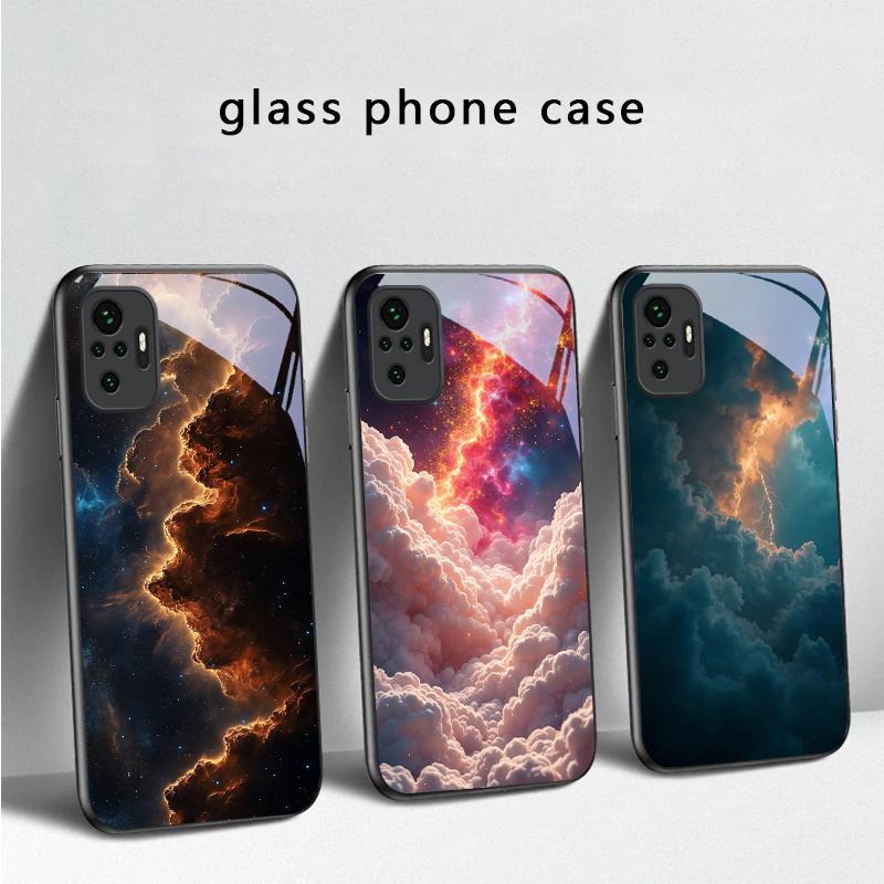 Горячий оранжево-золотой цвет Для Redmi Note 14 Pro+ 13 Pro 8 9 9S 12S 10 Pro 11 12 13C 14C A3 12 13 K60 Ultra Черное стеклянное чехол для телефона