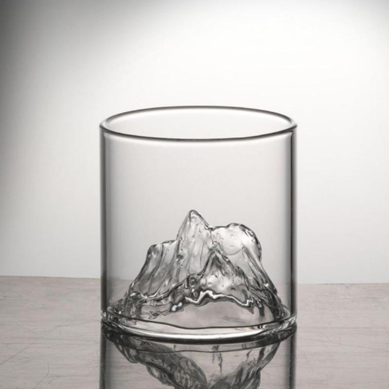 Набор из 2 шт. 170 мл Прозрачный стакан для виски в виде горы Фудзи, чашка для виски, пива, водки, чая, спиртных напитков, креативная живописная кружка, посуда для напитков
