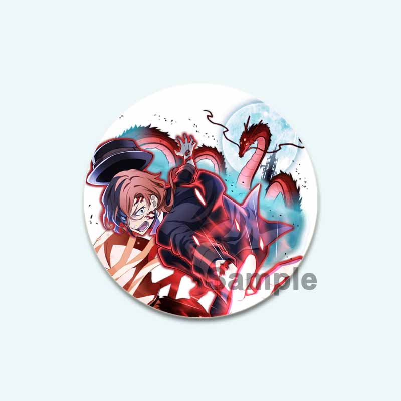 32/44/58 мм мультфильм бродячие собаки Банго HD печать брошь аниме значок вооруженное детективное агентство Дадзай Осаму круглая витрина броши булавка на лацкан ювелирные изделия