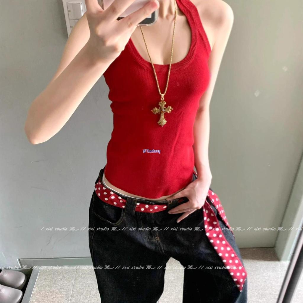 Пикантная девушка Красный в горошек шелковый шарф Пояс/шейная лента Аксессуар